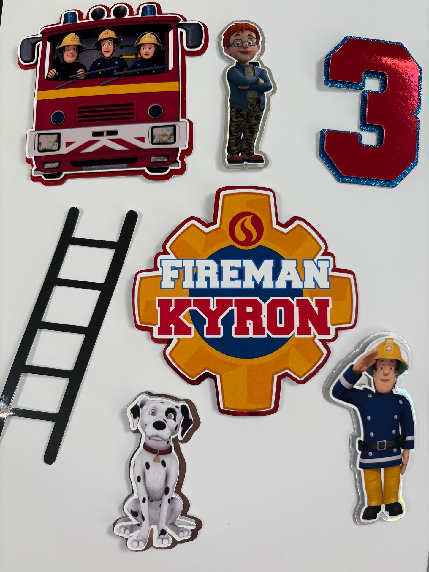 Fireman Sam cake topper set