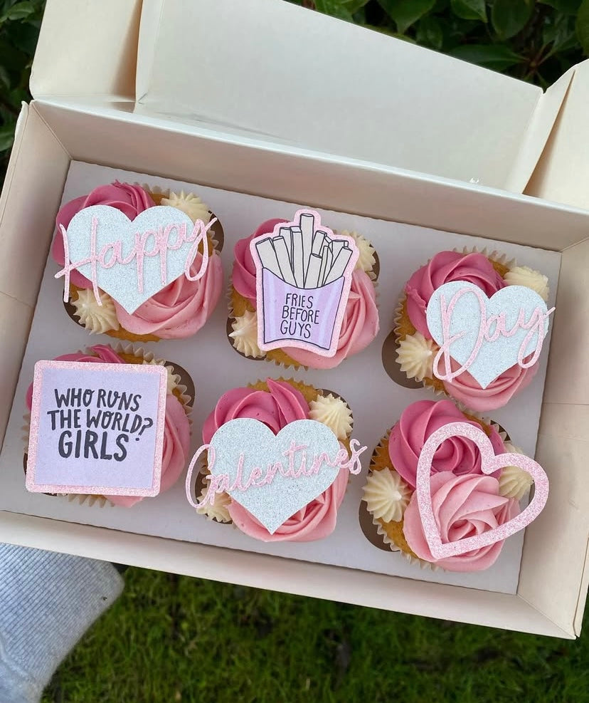 Galentine's day cupcake toppers