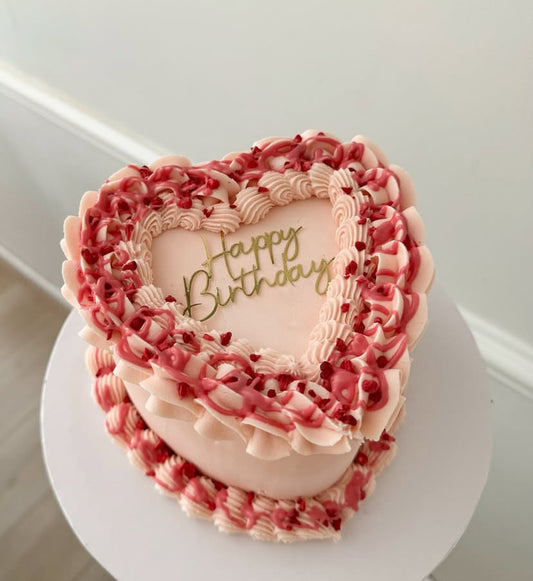 Happy Birthday cake topper, cake charm, heart cake topper