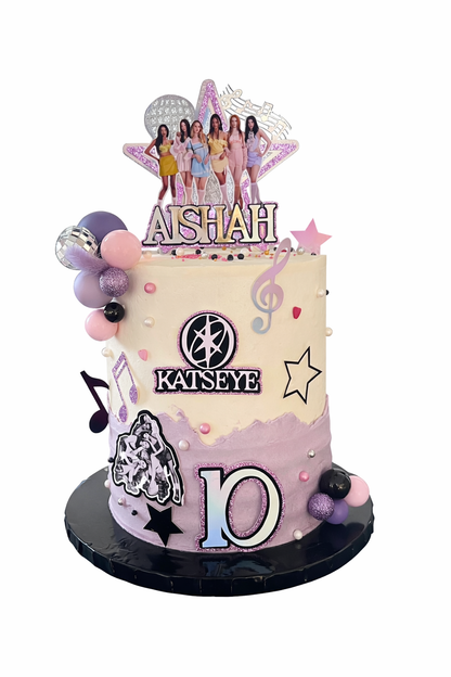 Katseye cake topper set made from 3D layered card 