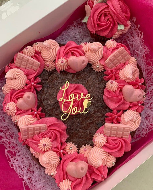 Valentines cupcake topper, Love you cupcake topper, Cake charms.