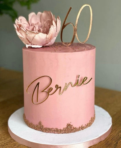 Name and age charm, personalised name and age cake topper