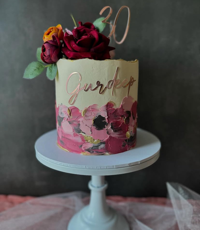 Name and age charm, personalised name and age cake topper
