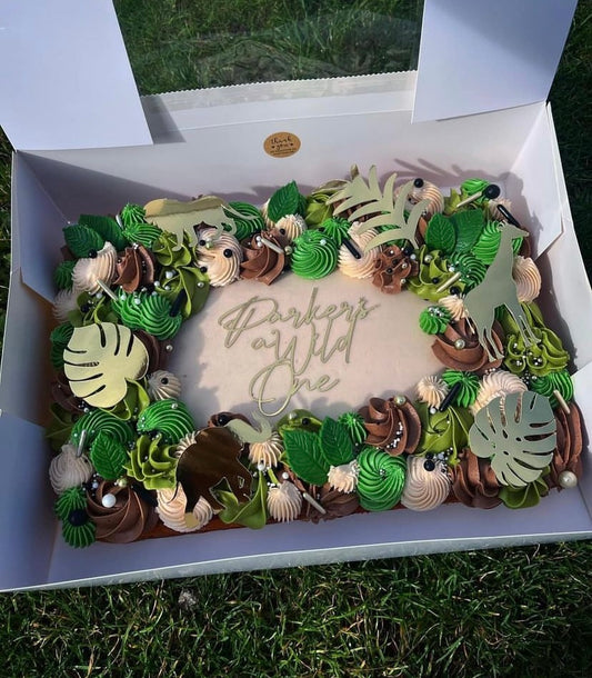 Safari sheet cake topper set