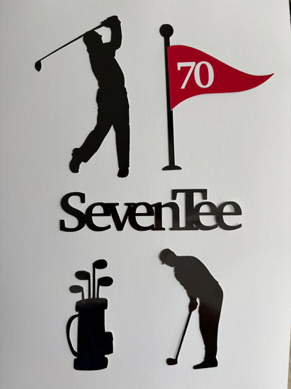 SevenTee Golf cake topper set
