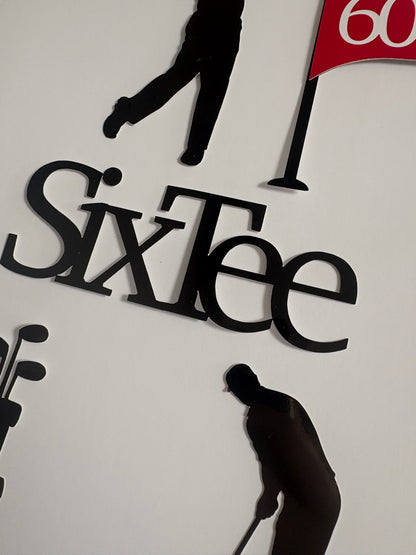 Sixtee Golf cake topper set