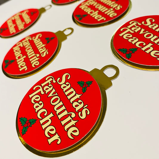 Santa's favourite teacher cupcake toppers