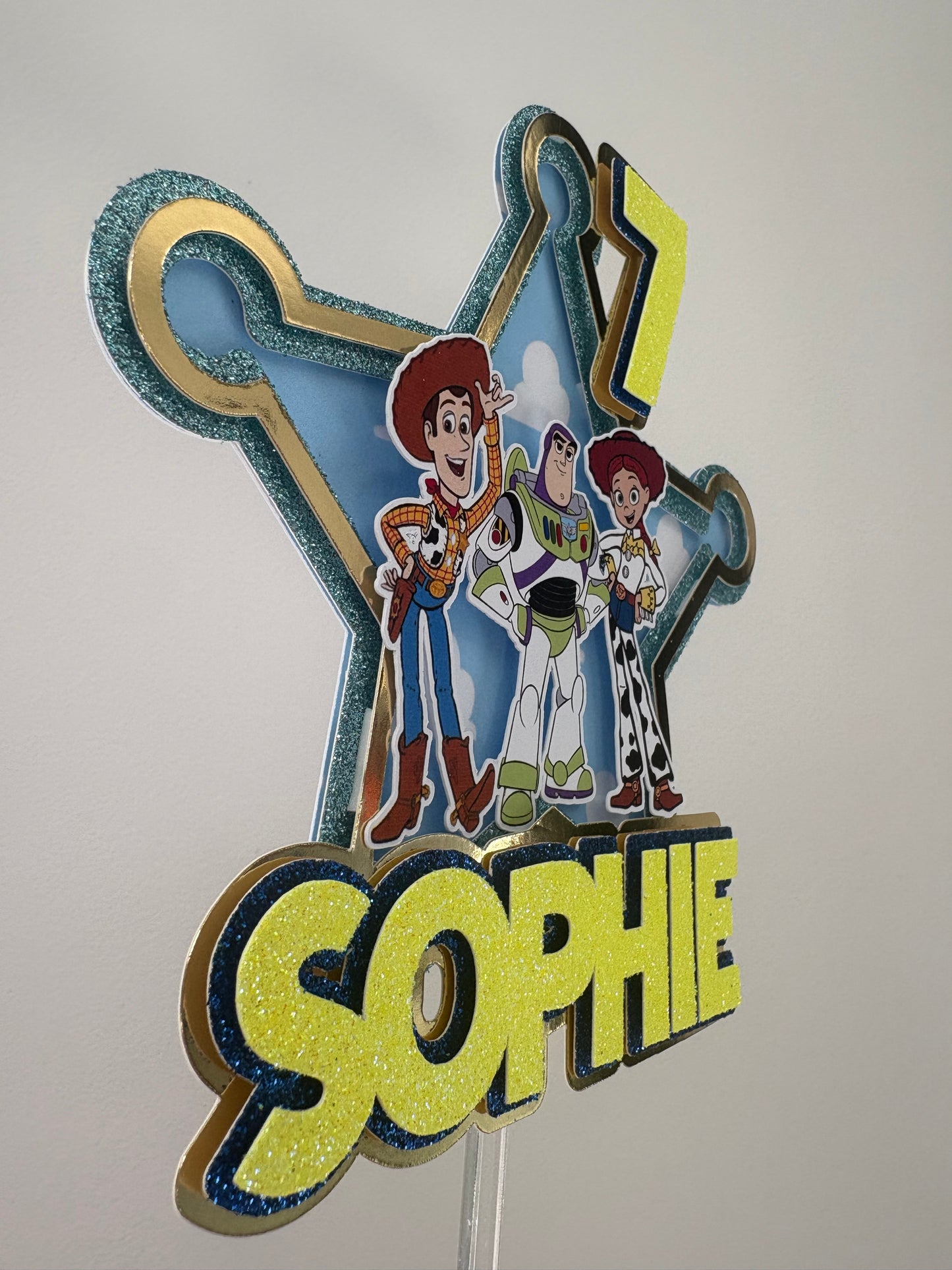 Toy Story cake topper with name & Age