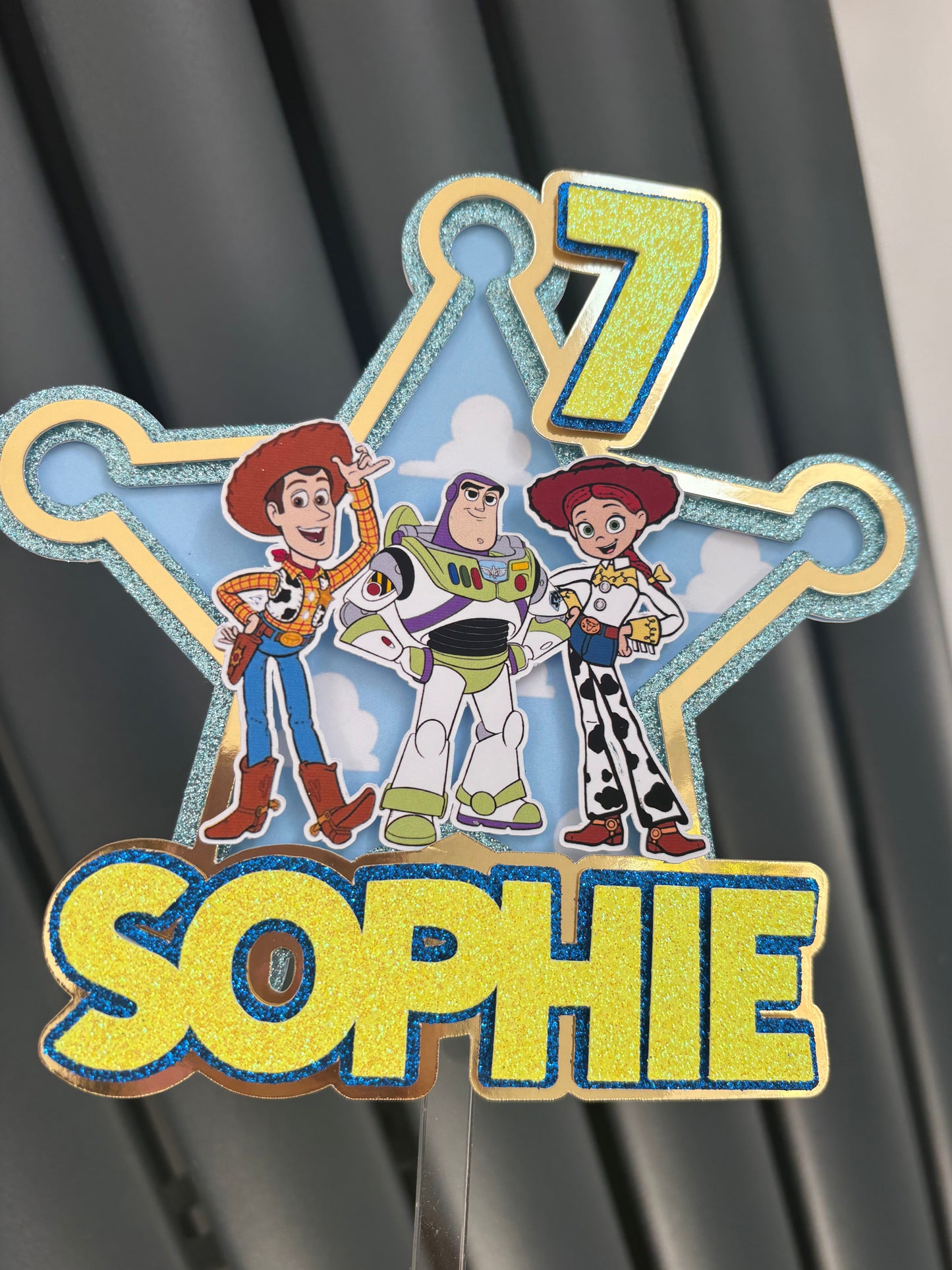 Toy Story cake topper with name & Age