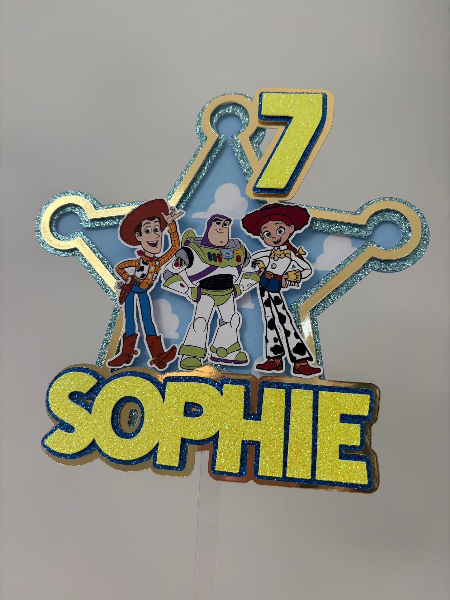 Toy Story cake topper with name & Age