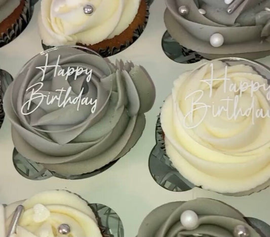 Cake Disc Cupcake Topper - Acrylic Cake Topper, acrylic cake topper, birthday topper, cupcake decor, cake charm