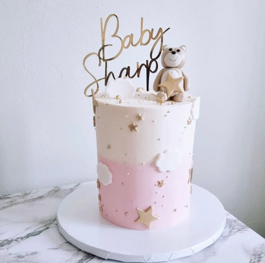 Personalised baby shower cake topper