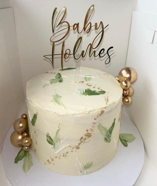 Personalised baby shower cake topper