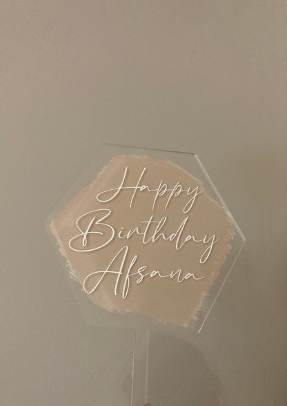 Acrylic Cake topper, Personalised cake topper
