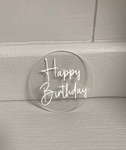 Cake Disc Cupcake Topper - Acrylic Cake Topper, acrylic cake topper, birthday topper, cupcake decor, cake charm