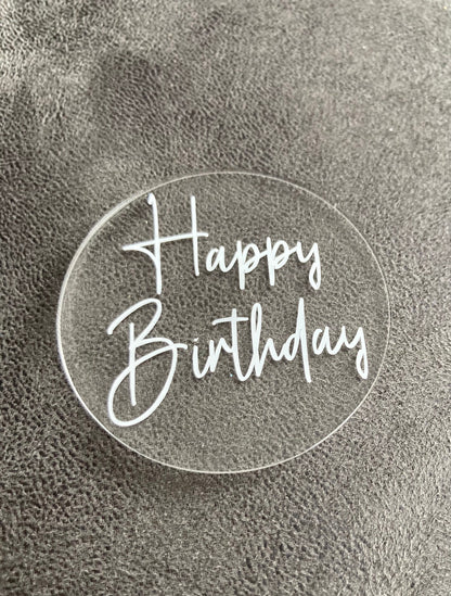 Cake Disc Cupcake Topper - Acrylic Cake Topper, acrylic cake topper, birthday topper, cupcake decor, cake charm