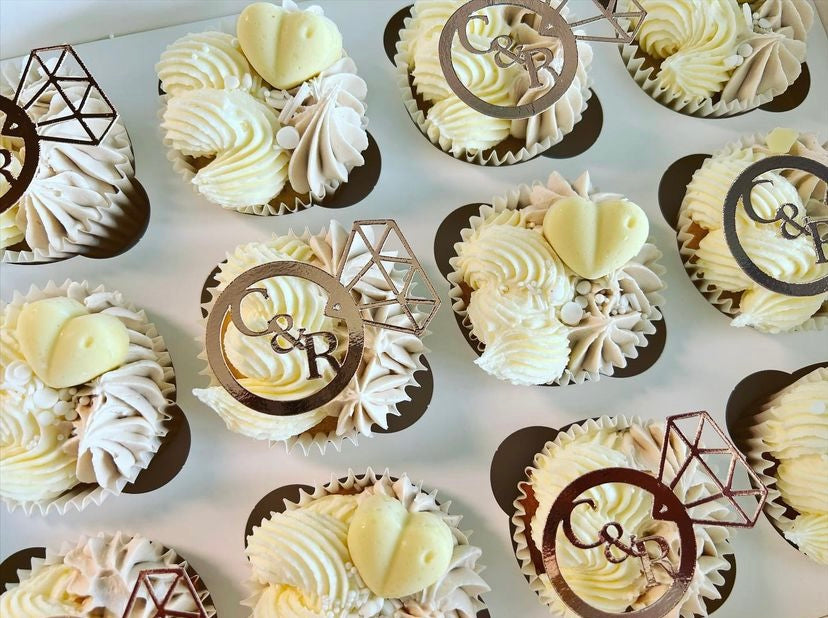 Personalised Engagement cupcake toppers