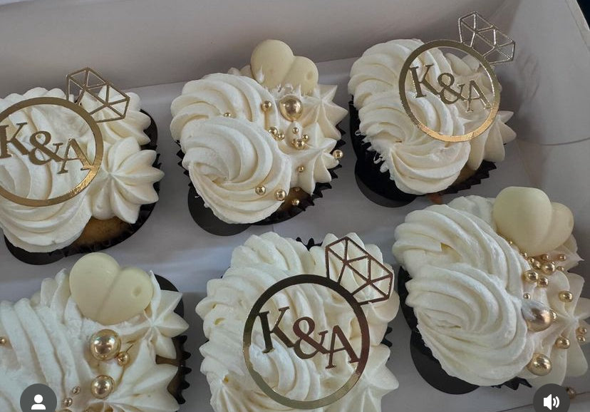 Personalised Engagement cupcake toppers