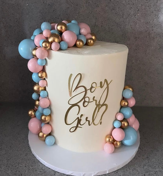 Gender reveal cake topper, Boy or Girl? topper, Baby shower cake topper