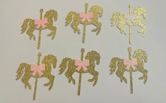 Carousel horses cupcake toppers