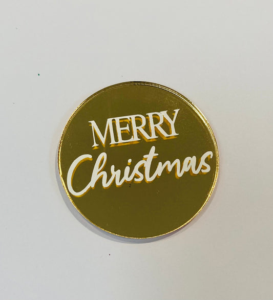 Merry Christmas acrylic Disc topper