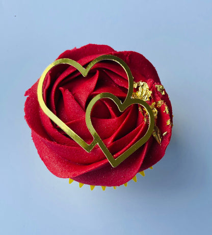 Double heart cupcake toppers