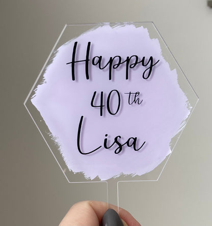 Acrylic Cake topper, Personalised cake topper