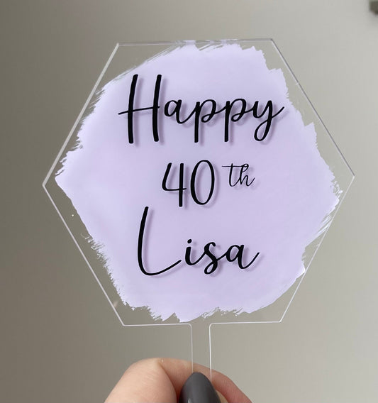 Acrylic Cake topper, Personalised cake topper
