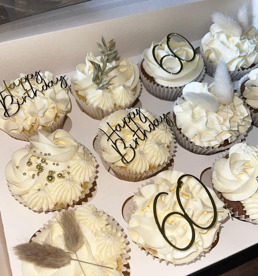 Personalised age cupcake toppers