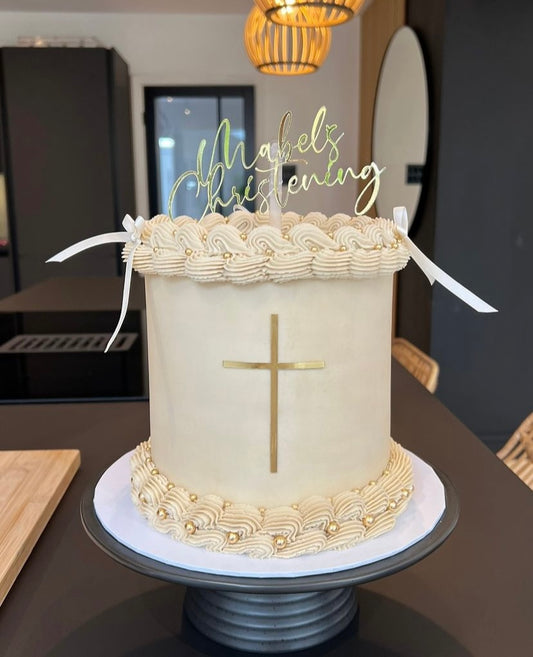 Christening cake topper & cross