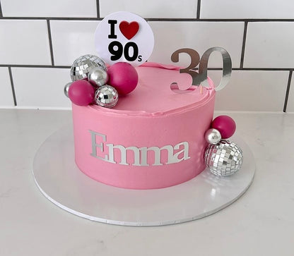 Personalised name and age cake charms, name and age cake toppers