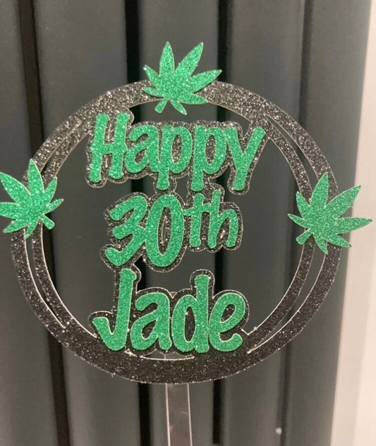 Weed topper, marijuana cake topper, weed leaf topper, 420 theme cake
